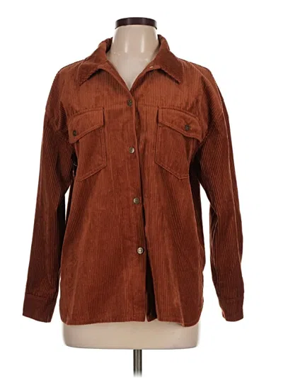 Pre-owned Workshop Republic Clothing Long Sleeve Blouse In Brown
