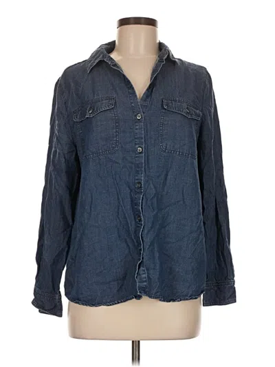 Pre-owned Workshop Republic Clothing Long Sleeve Button Down Shirt In Blue