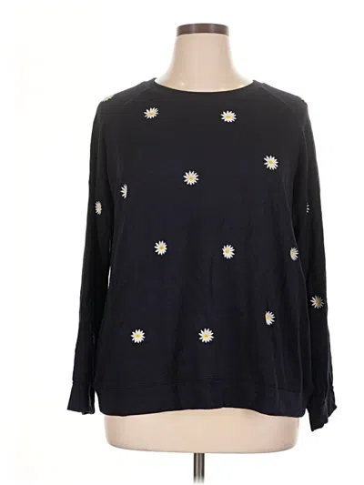 Pre-owned Workshop Republic Clothing Long Sleeve Top Black Crew Neck Tops
