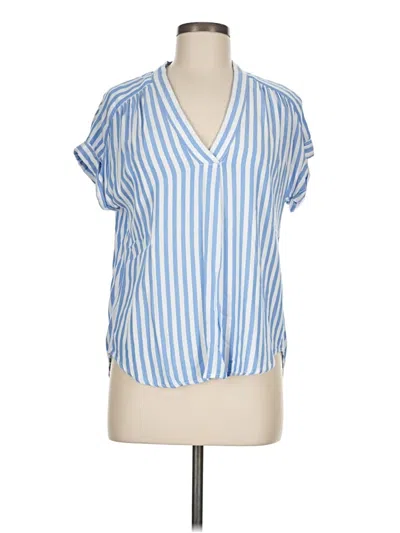 Pre-owned Workshop Republic Clothing Short Sleeve Blouse In Blue