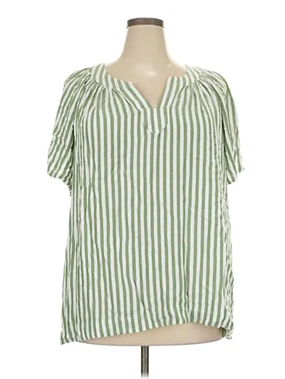 Pre-owned Workshop Republic Clothing Short Sleeve Blouse In Green