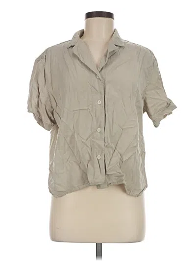 Pre-owned Workshop Republic Clothing Short Sleeve Blouse In Tan