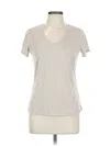 Workshop Republic Clothing Short Sleeve Top Gray V Neck Tops In White