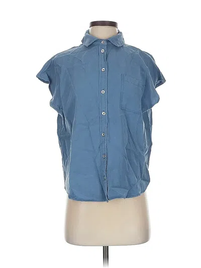 Pre-owned Workshop Republic Clothing Sleeveless Button Down Shirt In Blue