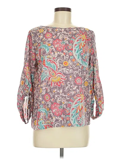 Pre-owned World Market 3/4 Sleeve Blouse In Gray