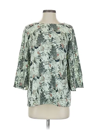 Pre-owned World Market 3/4 Sleeve Blouse In Green