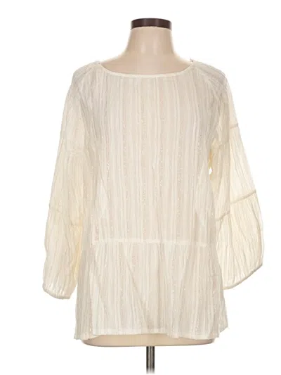 Pre-owned World Market 3/4 Sleeve Blouse In Ivory