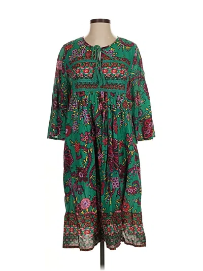Pre-owned World Market Casual Dress In Green
