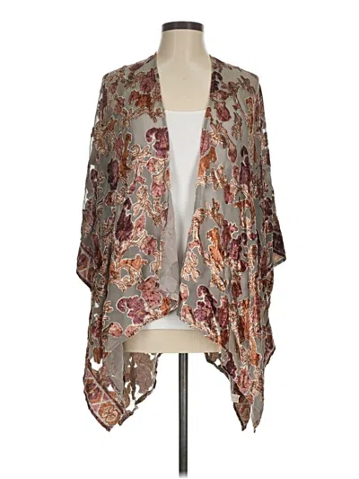 Pre-owned World Market Kimono In Gray