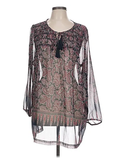 Pre-owned World Market Long Sleeve Blouse In Gray