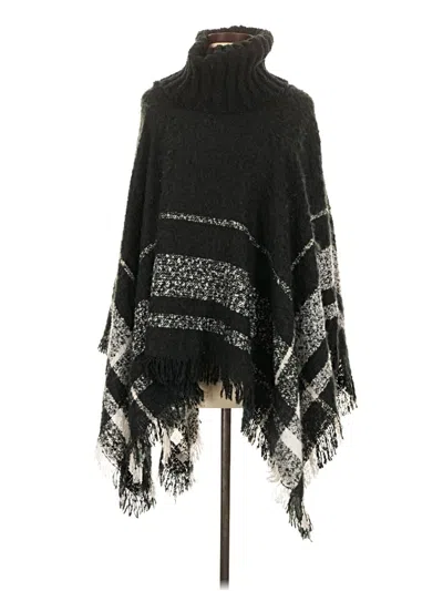 Pre-owned World Market Poncho In Black