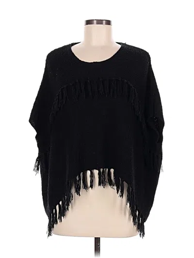 Pre-owned World Market Poncho In Black