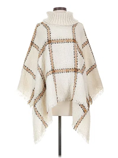 Pre-owned World Market Poncho In Ivory