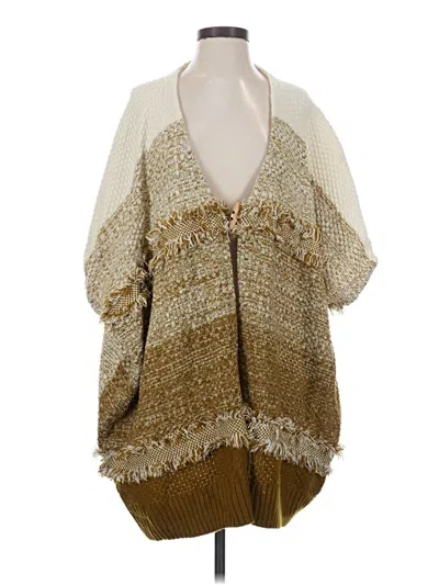 Pre-owned World Market Poncho In Tan
