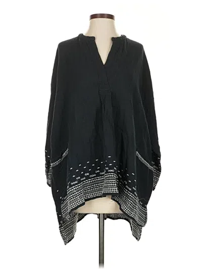 Pre-owned World Market Short Sleeve Blouse In Black