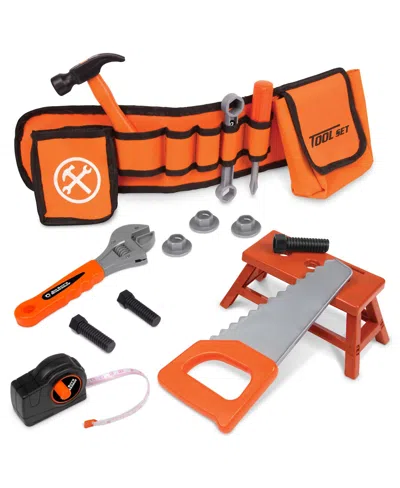 World Tech Toys Big Boy's Workshop 18-piece Deluxe Tool Belt Playset In Orange