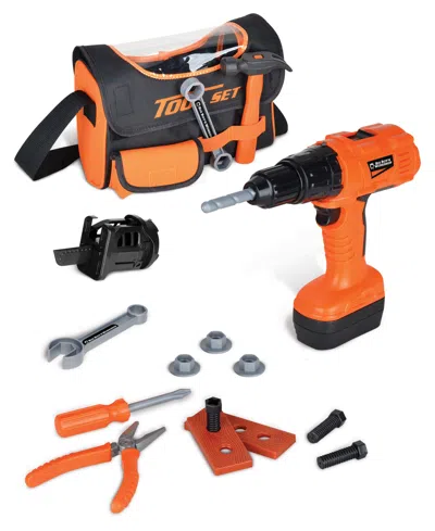 World Tech Toys Big Boy's Workshop 20-piece Electric Toy Power Drill Playset In Orange