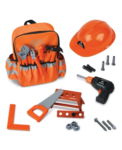 World Tech Toys Big Boy's Workshop 28-piece Tool Backpack Playset In Orange