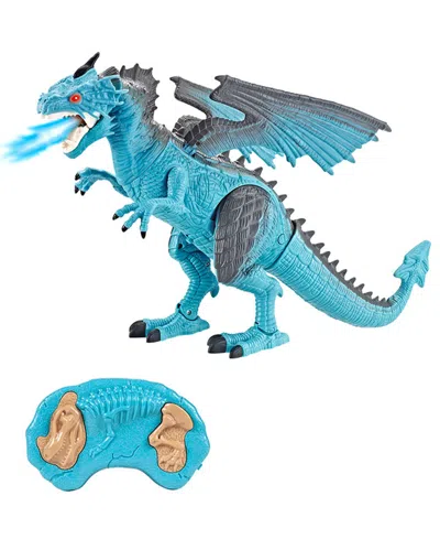 World Tech Toys Monster World Blue Dragon Electric Walking Smoking Rc Monster In Multi