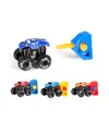 World Tech Toys Nano Monster Power Launchers Spring Key Launcher Mini Toy Truck 3 Pack In Multi