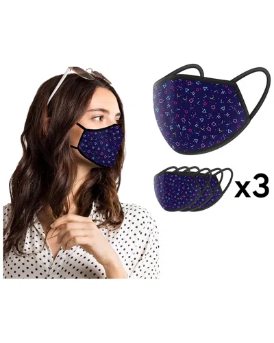 World Tech Toys Purple Shapes Pattern Face Mask