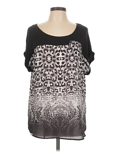 Pre-owned World Unity Short Sleeve Blouse In Black
