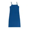 World Wide Ltd Blue Back Tie Dress