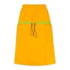 World Wide Ltd Harajuku Orange/green Flared Skirts In Orange