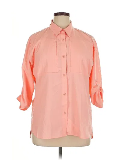 Pre-owned World Wide Sportsman 3/4 Sleeve Blouse In Pink