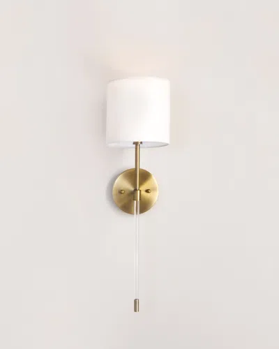 Worlds Away Acrylic & Brass Sconce In Gold