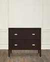 Worlds Away Andre 2-drawer Side Table In Espresso