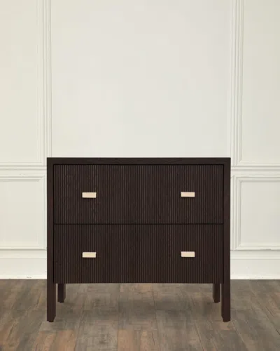 Worlds Away Andre 2-drawer Side Table In Espresso