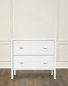 Worlds Away Andre 2-drawer Side Table In Matte White