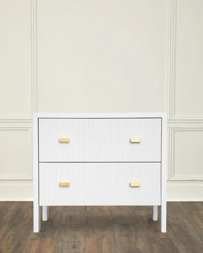 Worlds Away Andre 2-drawer Side Table In Matte White
