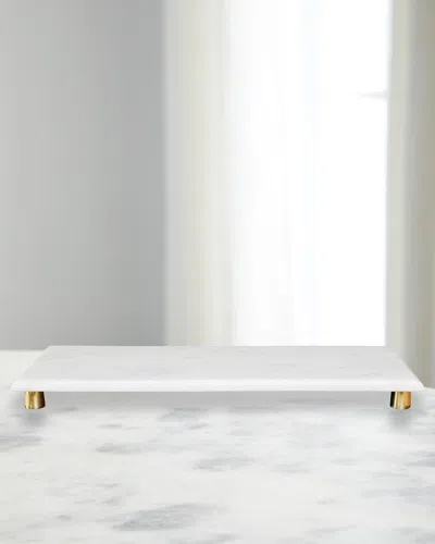 Worlds Away Beck Marble Tray In White