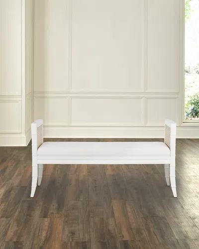 Worlds Away Benedict Bench, 53" In Matte White