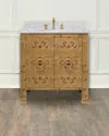 WORLDS AWAY BLANCHE BURL BATH VANITY