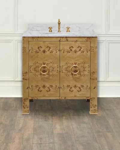 Worlds Away Blanche Burl Bath Vanity In Brown