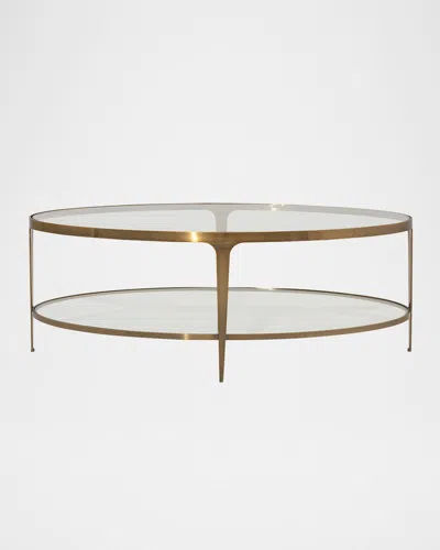 Worlds Away Brando Coffee Table In Brass