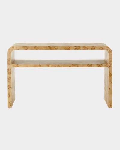 Worlds Away Burlwood Console Table In Brown