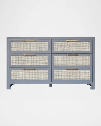 Worlds Away Carla 6-drawer Chest In Grey