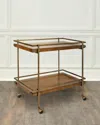 Worlds Away Cash Burl Wood Bar Cart In Dark Burl