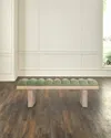 Worlds Away Caspian Channel-tufted Bench, 52" In Sage