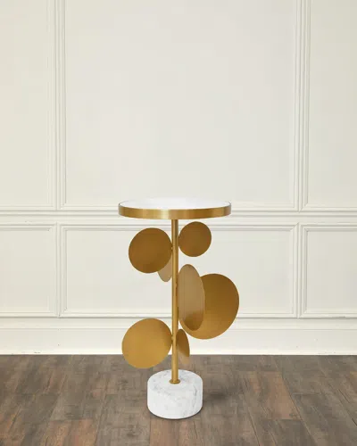 Worlds Away Cassius Side Table In Gold