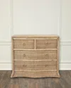 WORLDS AWAY CELINE RATTAN 4-DRAWER CHEST