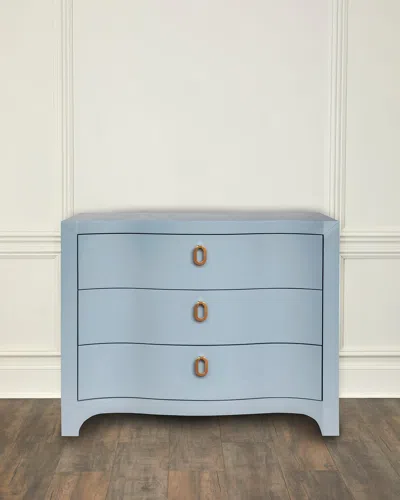 Worlds Away Cora Curved 3-drawer Chest In Light Blue