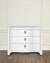 Worlds Away Cora Curved 3-drawer Chest In White