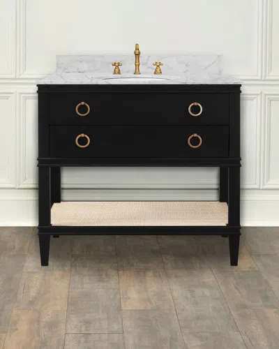 Worlds Away Cutler Bath Vanity In Matte Black