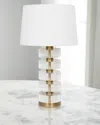 Worlds Away Cybill Bbr Table Lamp In Clear,brused Brass