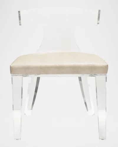 Worlds Away Duke Faux Shagreen Dining Side Chair In Clear